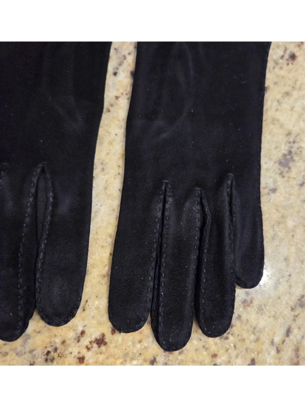 Vintage Womens Size S 6.5 Black Suede Formal 13
